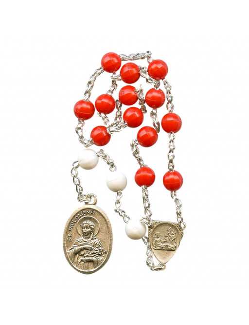 Chapelet Ste Philomène grains plastique ronds Chapelet Ste Philomène grains plastique ronds