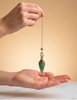 Pendule cône aventurine verte 6 faces | Radiesthésie