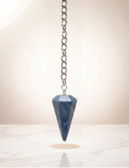 Pendule agate bleue pointe - paix & communication