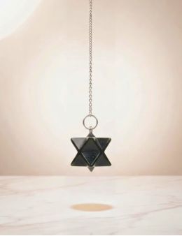 Pendule divinatoire Merkaba tourmaline noire - Protection & équilibre