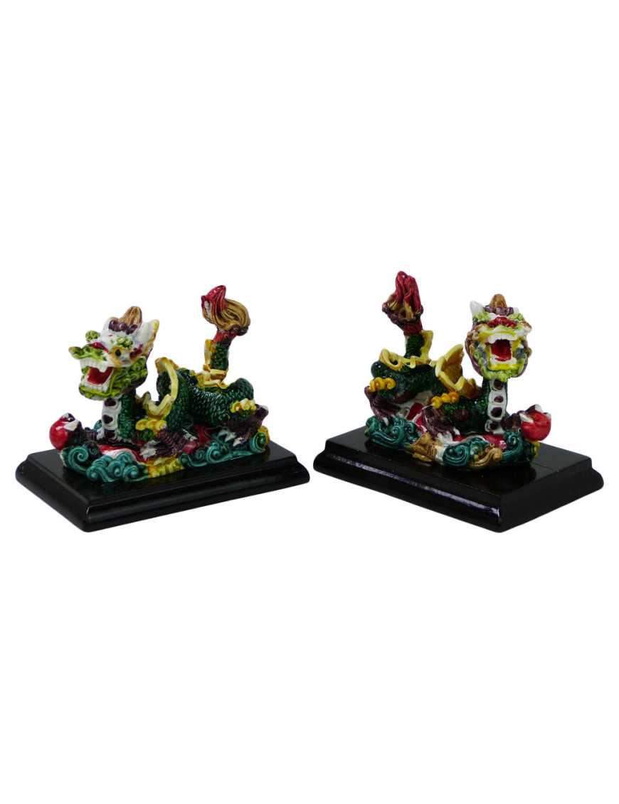 Lot de deux Dragons feng shui Lot de deux Dragons feng shui