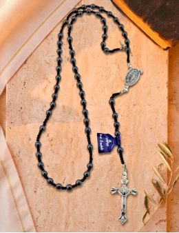 Chapelet dominicain en hématite sur corde