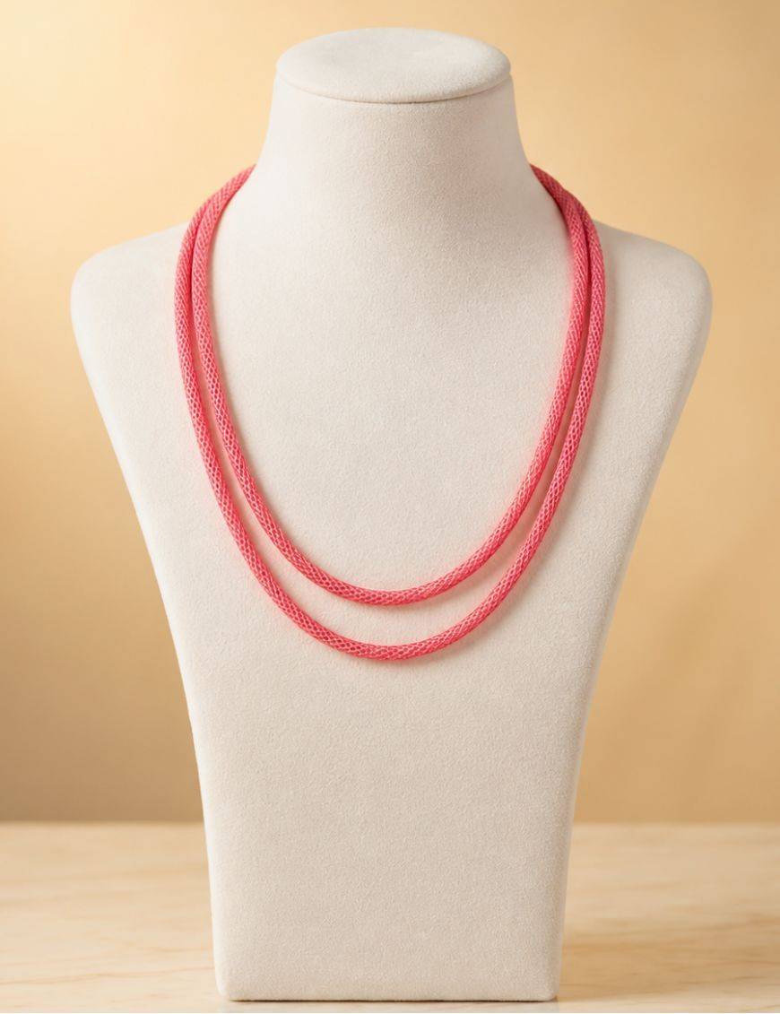 Collier/Chaîne métal - 60 cm - Rose