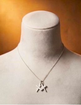 Pendentif équerre et compas argent 925 | maçonnique