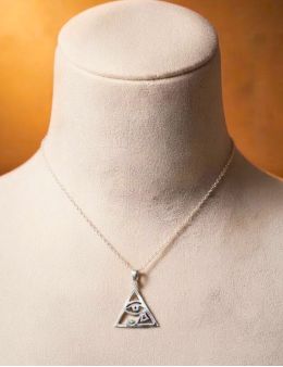 Pendentif triangle - Argenté - Oeil d'Horus