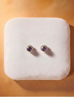 Boucles d'oreilles pierres taillés et argent 925