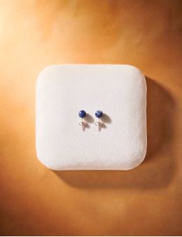 Boucles d'oreilles perle 6mm - Sodalite