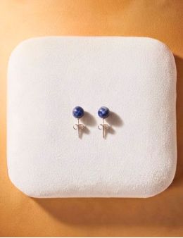 Boucles d'oreilles perle 6mm - Sodalite