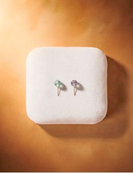 Boucles d'oreilles perle 6mm - Fluorite