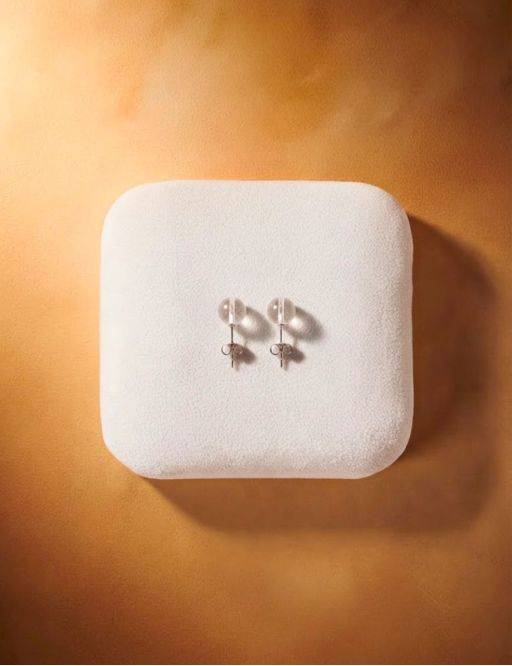 Boucles d'oreilles perle 6mm - Cristal de roche