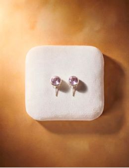 Boucles d'oreilles clous pierres facettées serties argent 925