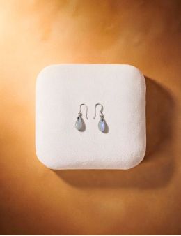 Boucles d'oreilles argent goutte Pierre de Lune facettée