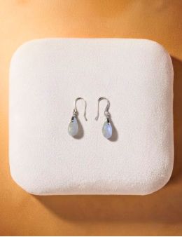 Boucles d'oreilles argent goutte Pierre de Lune facettée