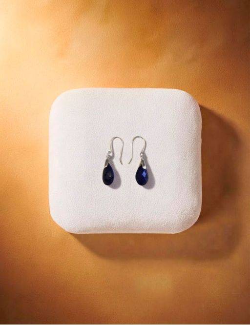 Boucles d'oreilles argent goutte Lapis Lazuli facettée