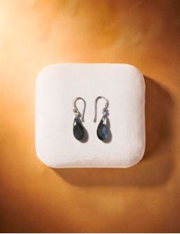 Boucles d'oreilles argent goutte Labradorite Facettée