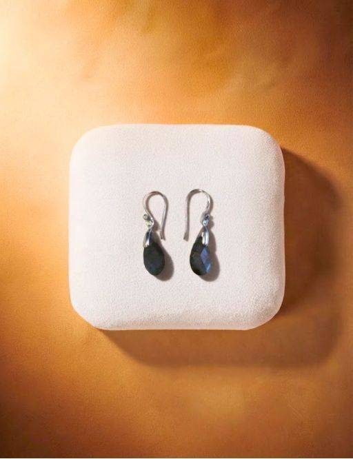 Boucles d'oreilles argent goutte Labradorite Facettée