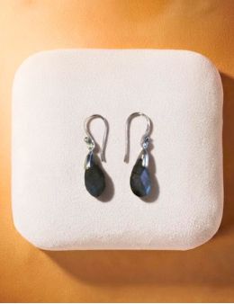 Boucles d'oreilles argent goutte Labradorite Facettée