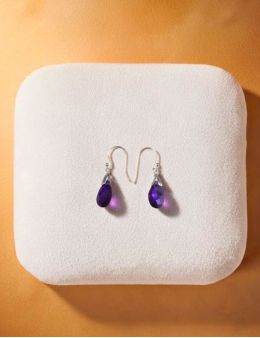 Boucles d'oreilles argent goutte Améthyste Facettée