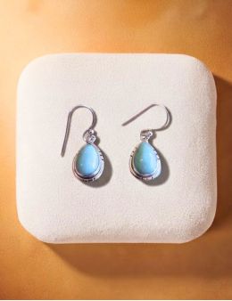 Boucles d'oreilles argent goutte - Larimar - 5 g