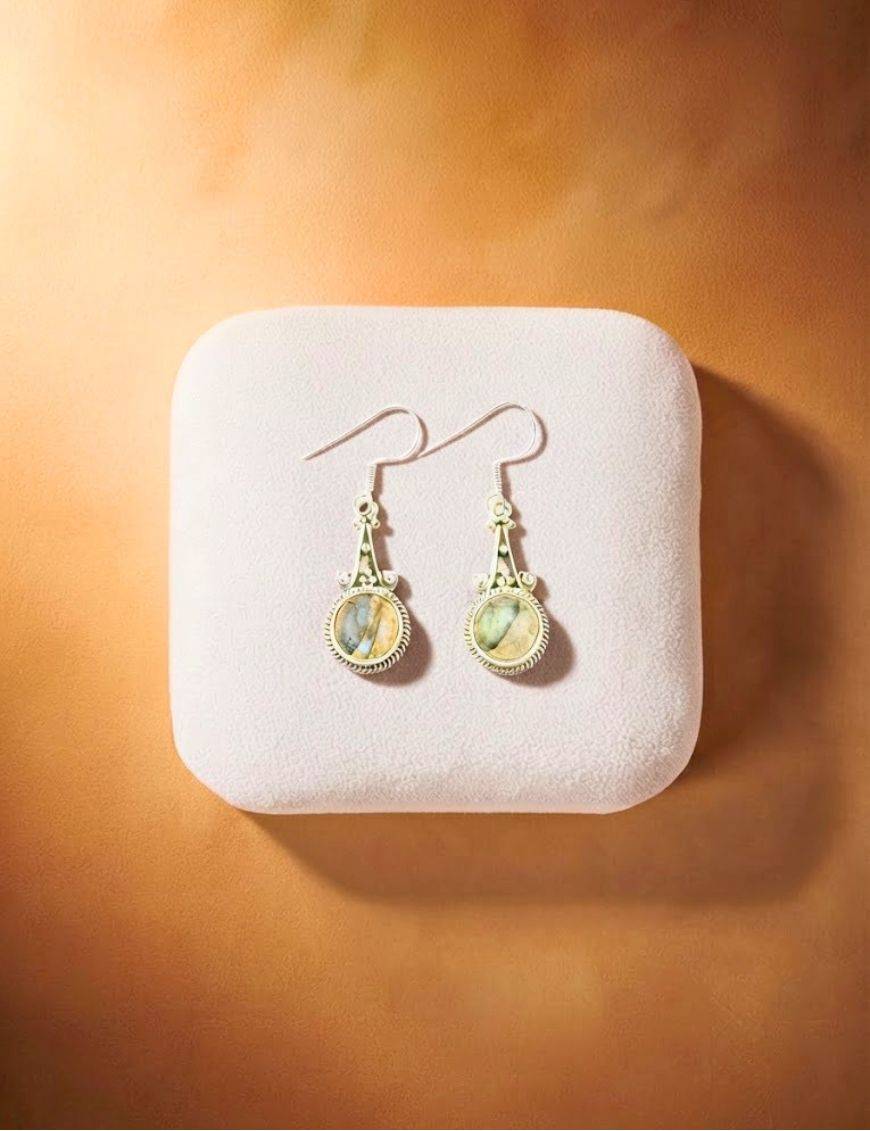 Boucles d'oreilles argent 925 et Labradorite