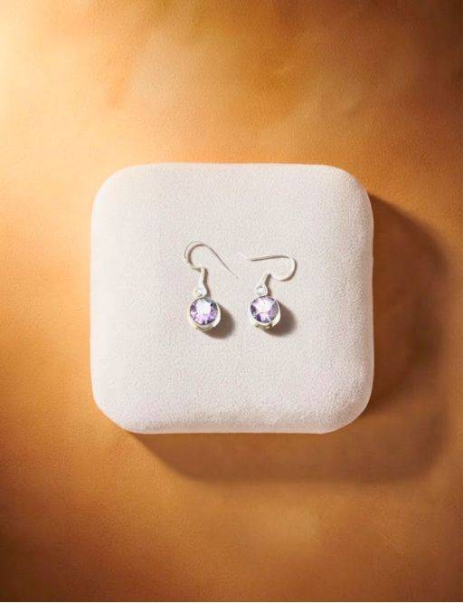 Boucles d'oreilles argent 925 et améthyste