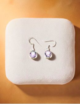 Boucles d'oreilles argent 925 et améthyste