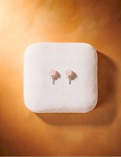 Boucles d'oreilles argent - Quartz rose
