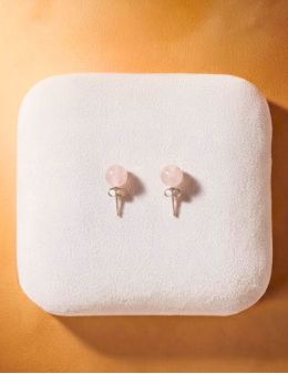 Boucles d'oreilles argent - Quartz rose