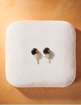 Boucles d'oreilles argent - Oeil de tigre