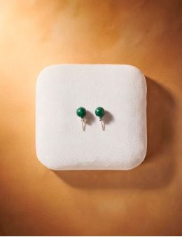 Boucles d'oreilles argent - Malachite