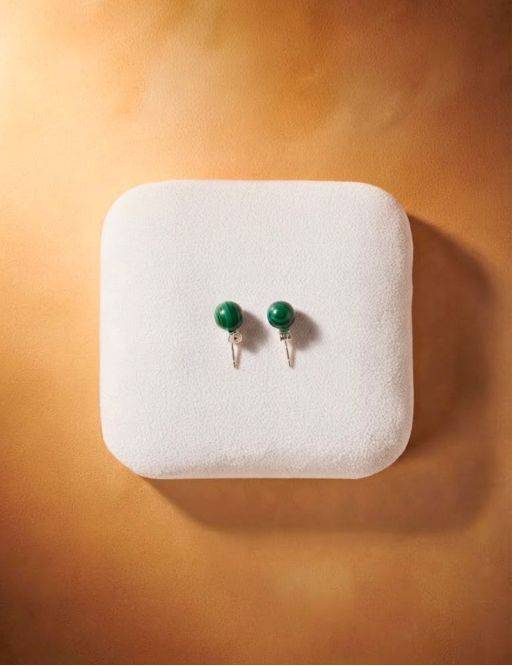 Boucles d'oreilles argent - Malachite