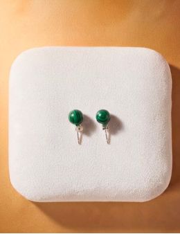 Boucles d'oreilles argent - Malachite