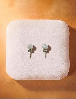 Boucles d'oreilles argent - Cristal de roche craquelé