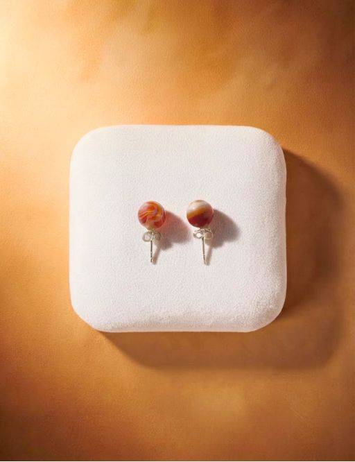 Boucles d'oreilles argent - Cornaline