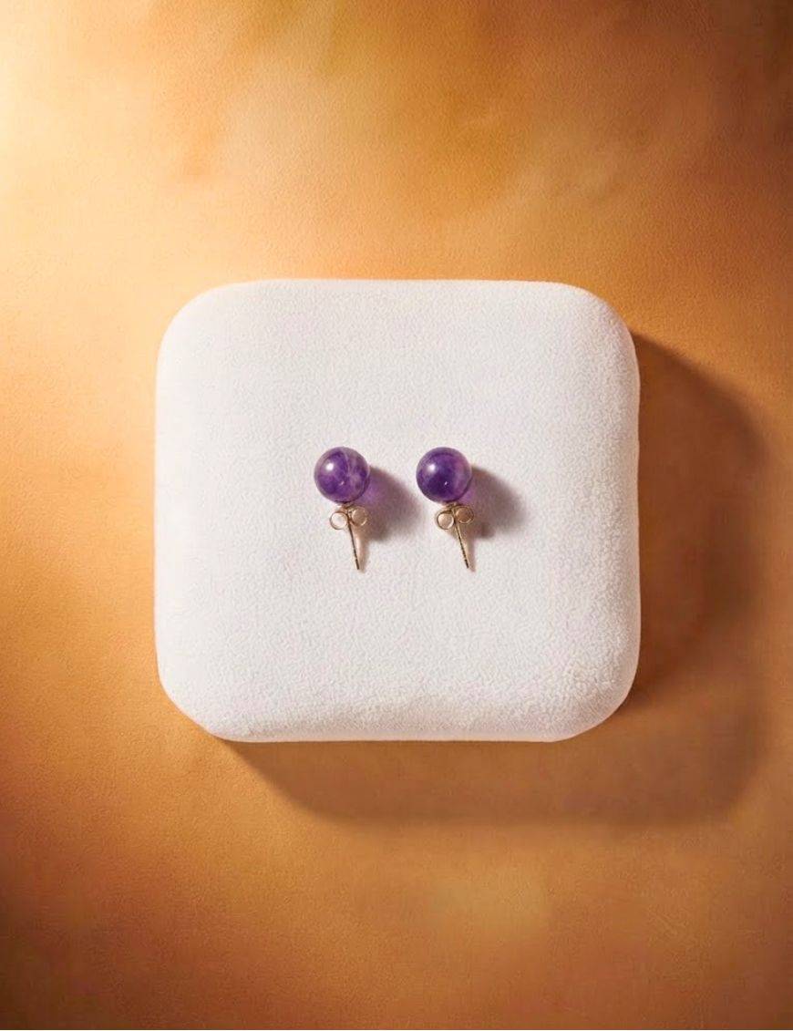 Boucles d'oreilles argent - Améthyste