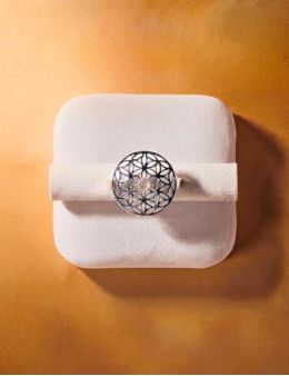 Bague argent Fleur de vie Pierre de Lune