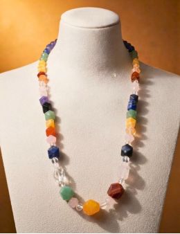 Collier multipierres losanges - 80 cm
