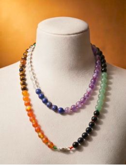 Collier multipierres rondes - 96 cm