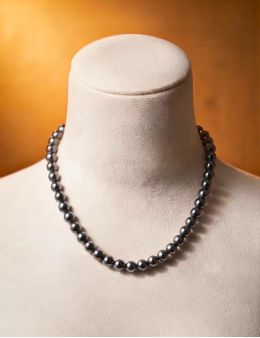 Collier hématite - 60 cm - perles 8mm