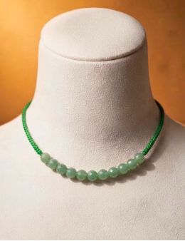 Collier macramé avec perles facettées Aventurine