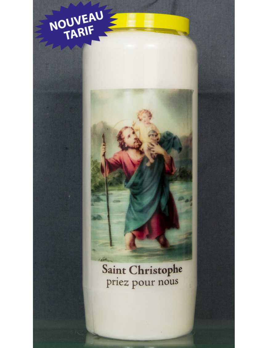 Bougie de neuvaine St Christophe + prièr Bougie de neuvaine St Christophe + prièr