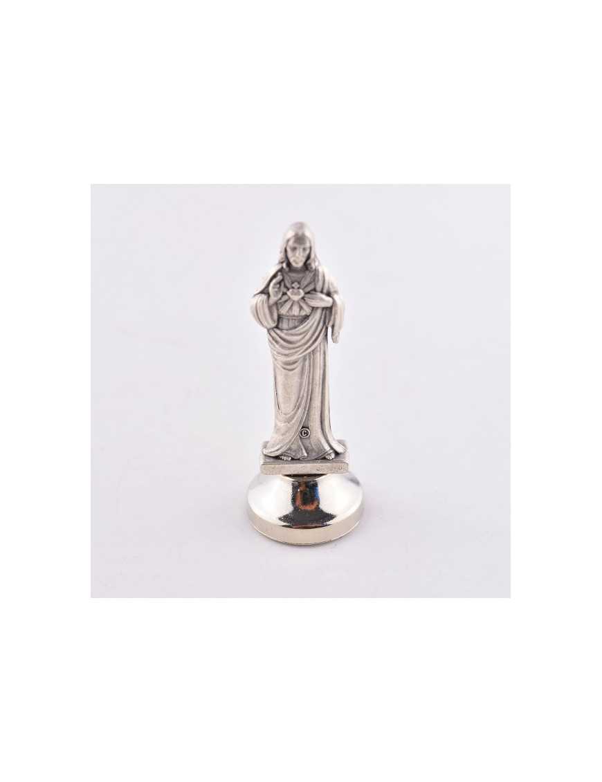 Statue métal Sacré Coeur Jésus - Socle Adhésif - 5,5 cm Statue métal Sacré Coeur Jésus - Socle Adhésif - 5,5 cm