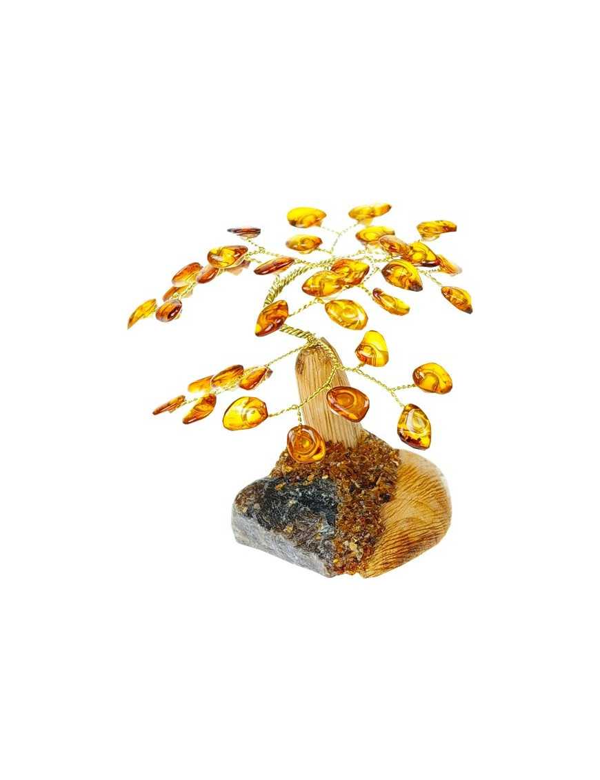 Arbre du bonheur - Ambre cognac mixé 7 cm Arbre du bonheur - Ambre cognac mixé 7 cm