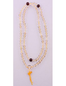 Mala Cristal de roche et cornaline