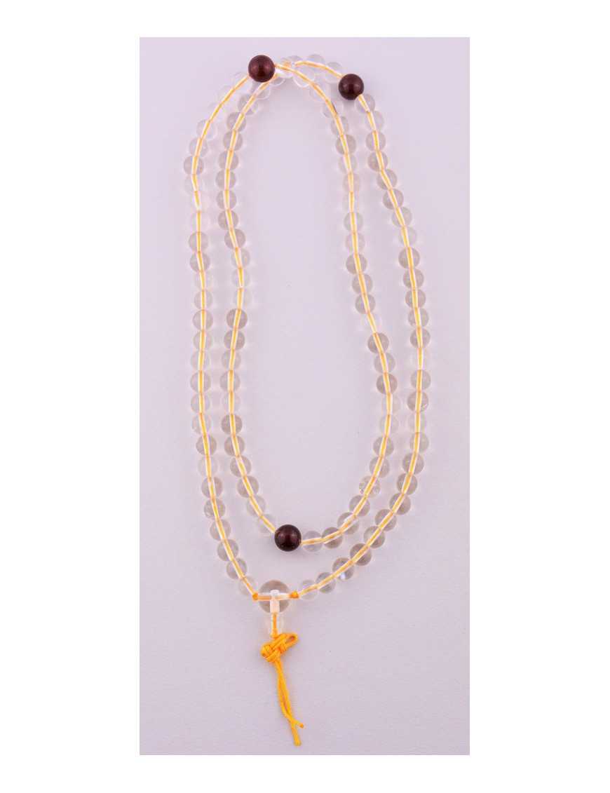 Mala Cristal de roche et cornaline Mala Cristal de roche et cornaline