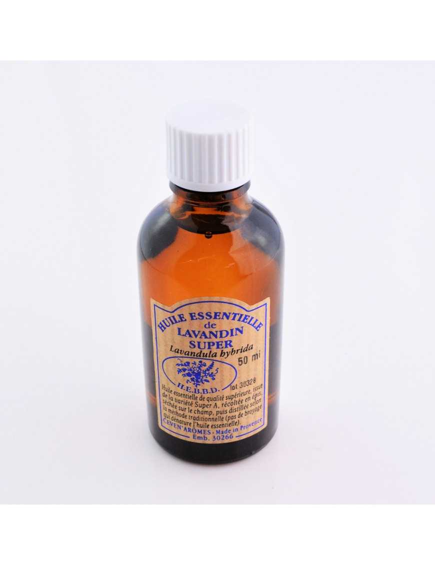Huile essentielle de Lavandin super 50 ml avec Compte-gouttes Huile essentielle de Lavandin super 50 ml avec Compte-gouttes