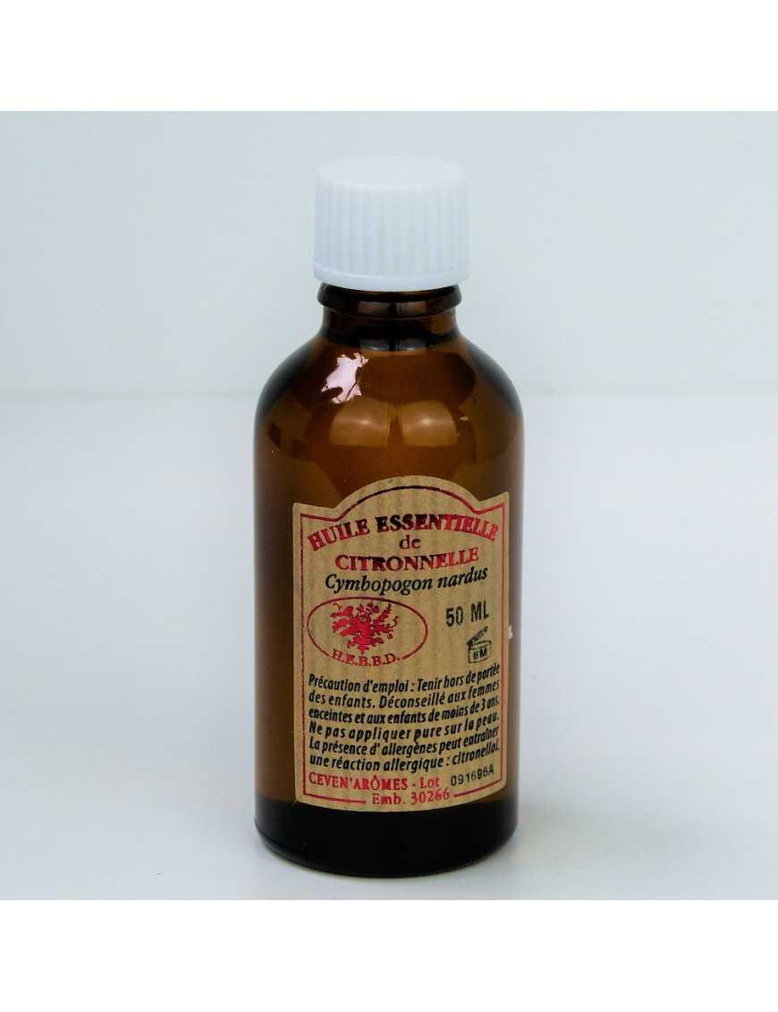 Huile essentielle de Citronelle 50 ml avec Compte-gouttes Huile essentielle de Citronelle 50 ml avec Compte-gouttes