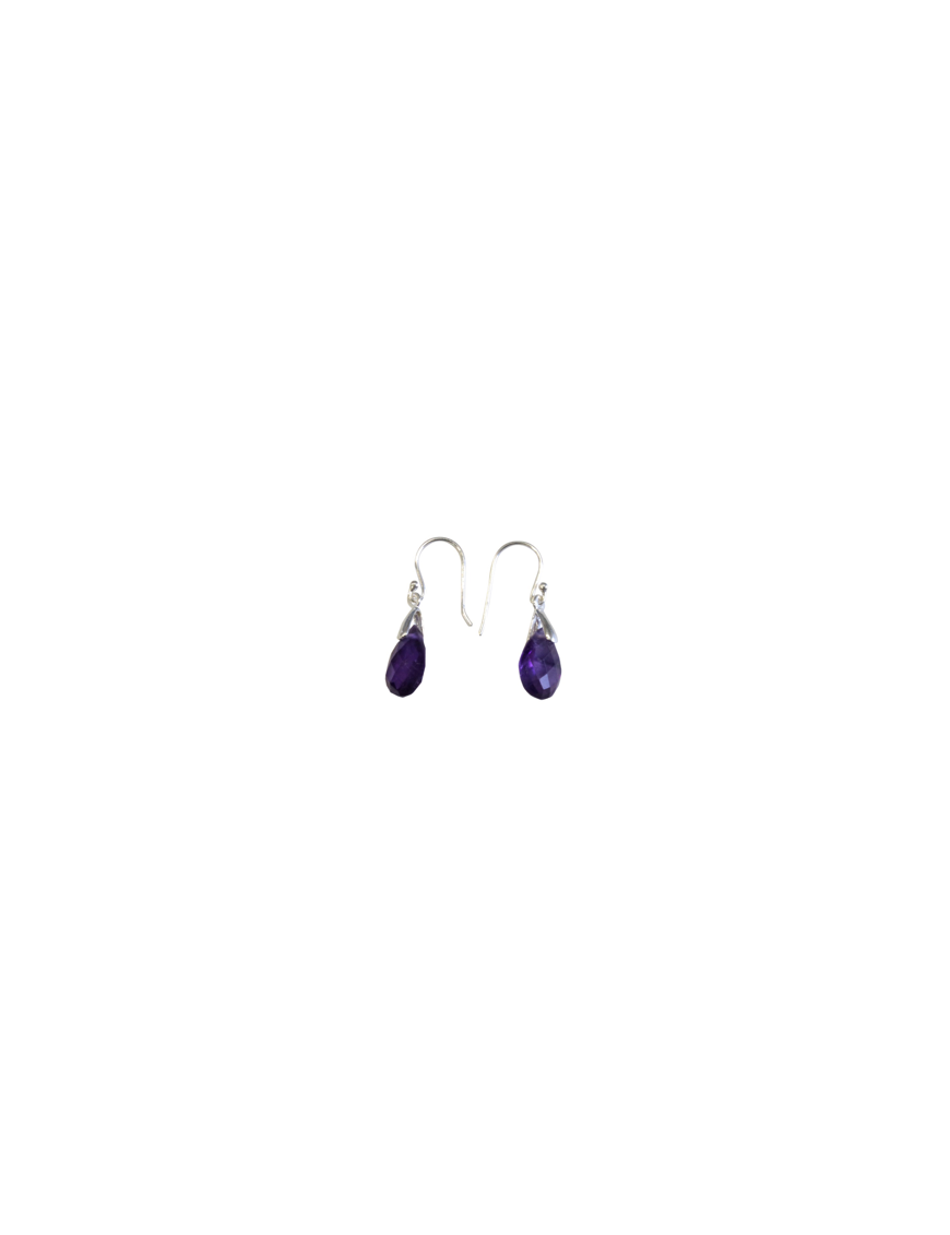 Boucles d'oreilles argent goutte facettée Boucles d'oreilles argent goutte facettée