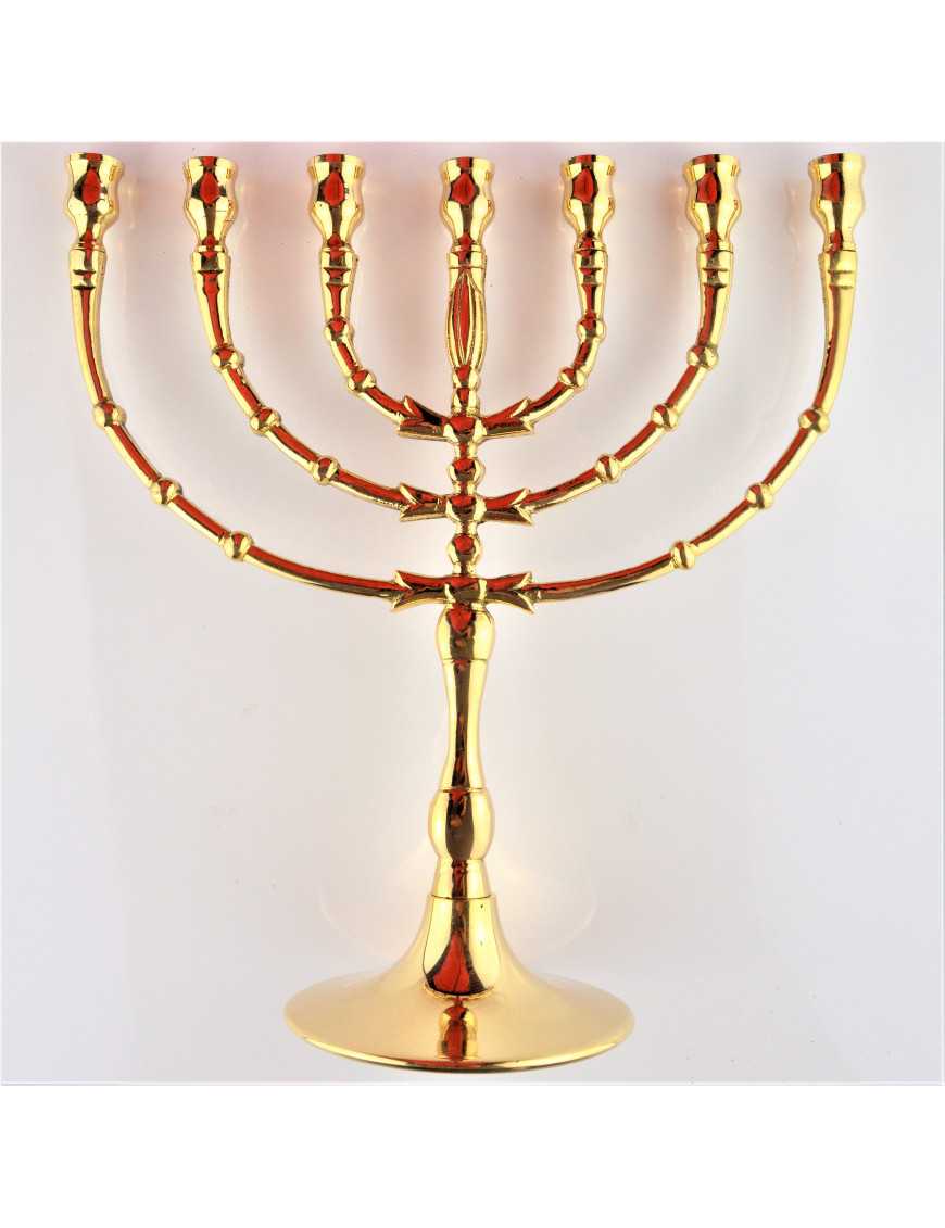 Ménorah ou chandelier 7 branches en bronze 28 cm anandaoasis.fr