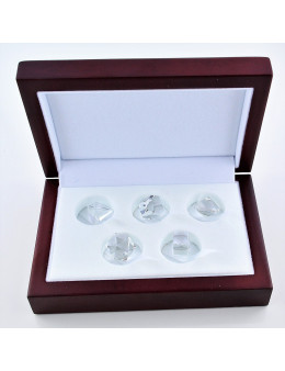 Boite 5 solides de Platon en cristal